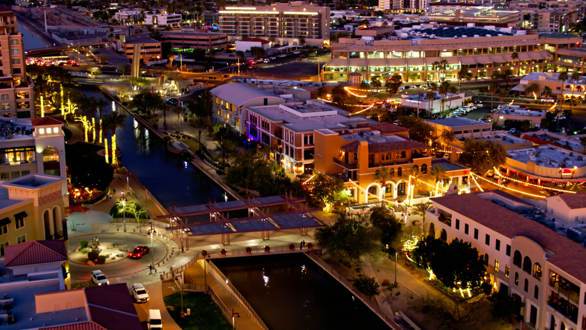 Old Town Scottsdale, Arizona - Aerial Shot